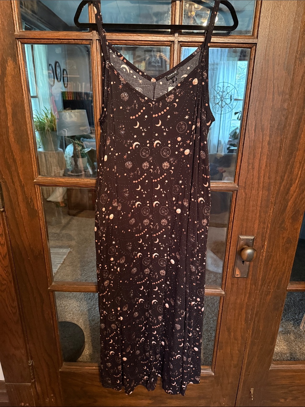 torrid Black Celestial Print Maxi Slip Dress